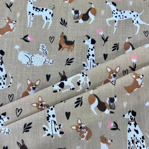 Polycotton fabric dog show - -,