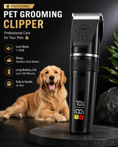 Cordless dog clippers - dog, lcd